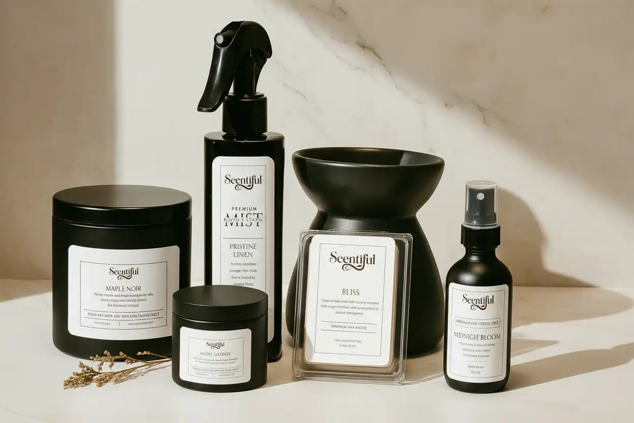 Black ceramic diffuser with a sleek, modern design and a glossy finish.