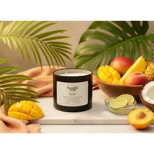 Bliss - Tropical & Radiant Scented 11.5 oz Candle - Handcrafted