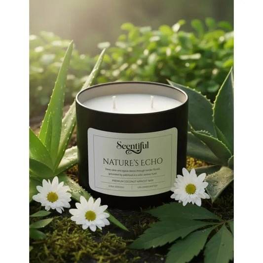 Nature’s Echo - Fresh & Serene Scented 11.5 oz Candle - Handcrafted