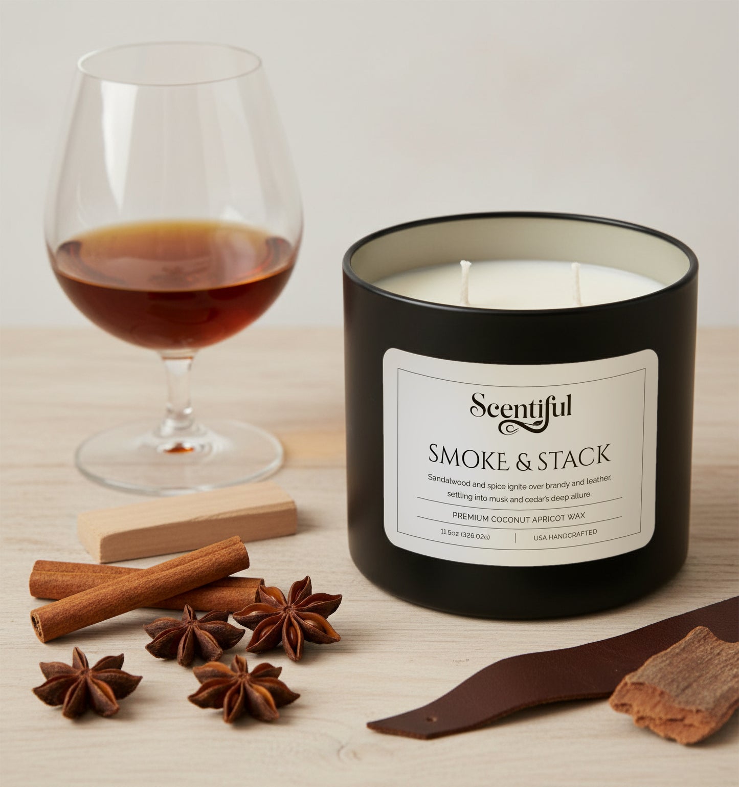 Smoke & Stack -  Smoky & Spiced Scented 11.5 oz Candle