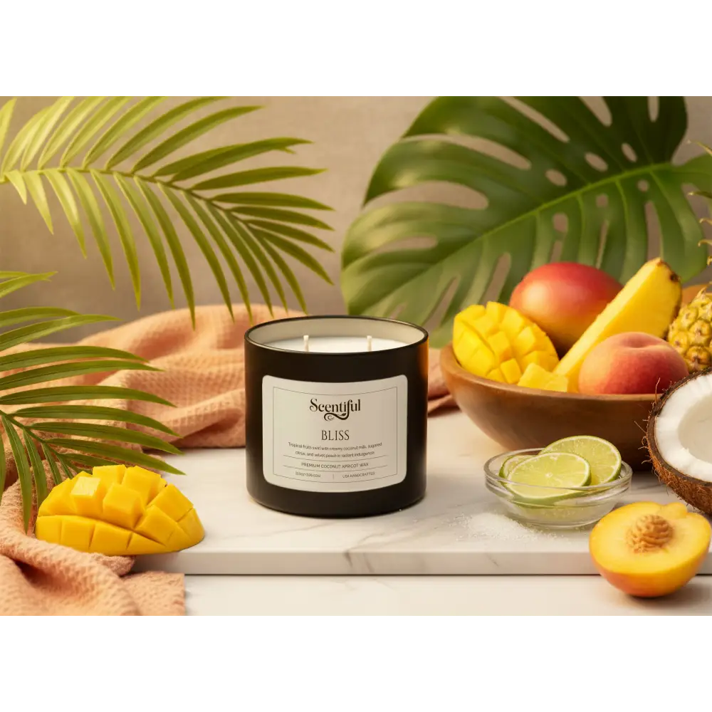 Bliss - Tropical & Radiant Scented 11.5 oz Candle - Handcrafted