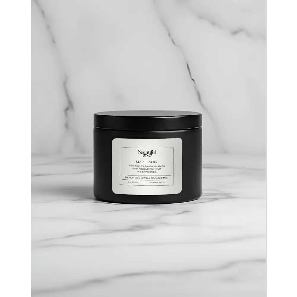 Maple Noir – Warm & Smoky 3 oz 100% Soy Container Melt - Handcrafted