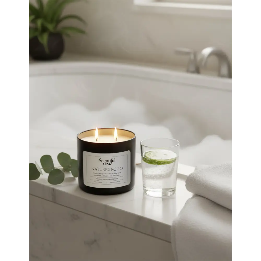 Nature’s Echo - Fresh & Serene Scented 11.5 oz Candle - Handcrafted