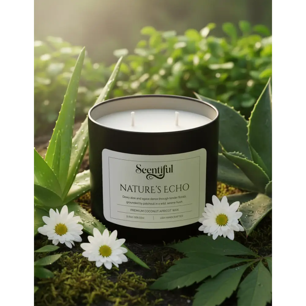 Nature’s Echo - Fresh & Serene Scented 11.5 oz Candle - Handcrafted