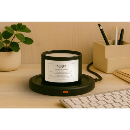 Scentiful Pristine Linen – Fresh & Clean 3 oz 100% Soy Container Melt in a styled home setting