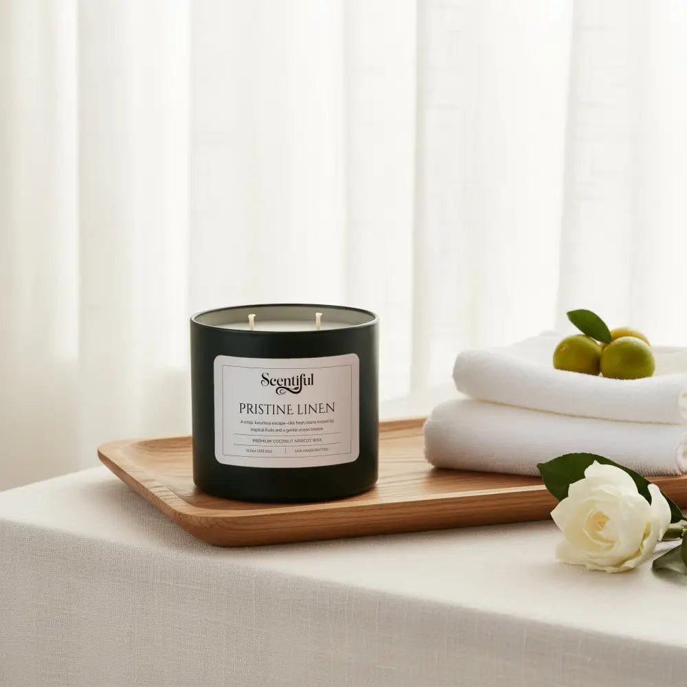 Pristine Linen – Fresh & Clean Scented 11.5 oz Candle - Handcrafted