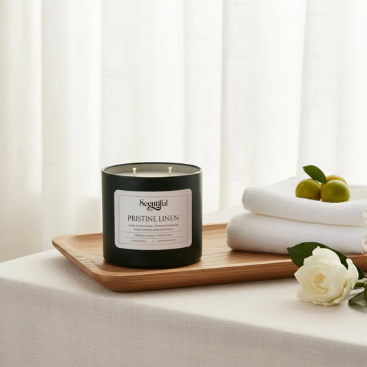 Pristine Linen – Fresh & Clean Scented 11.5 oz Candle - Handcrafted