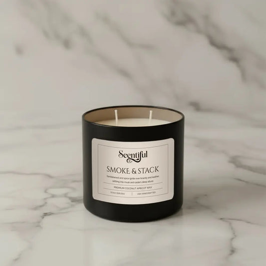 Smoke & Stack - Smoky & Spiced Scented 11.5 oz Candle - Handcrafted