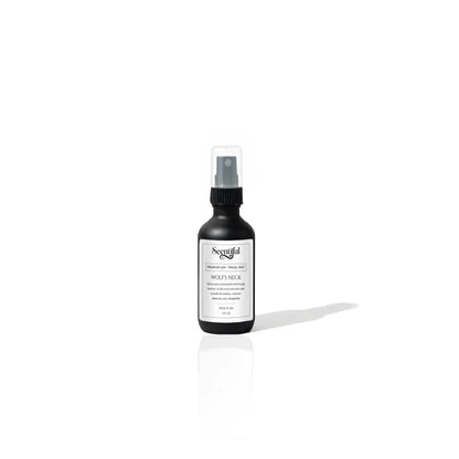 Scentiful Wolf’s Neck – Bold & Untamed 2 oz Auto + Travel Mist in a black 2 oz press-down spray bottle